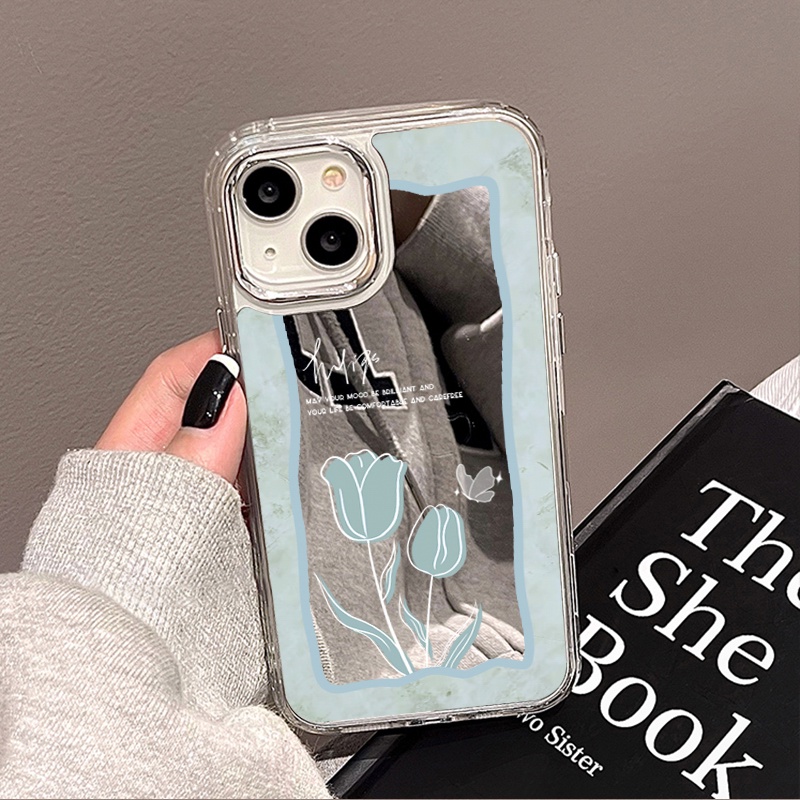 Ốp Lưng TráNg Gương HìNh Hoa Tulip Cho IPhone 11 12 13 14 12Pro 13Pro 14Pro Pro Max XR X XS Max