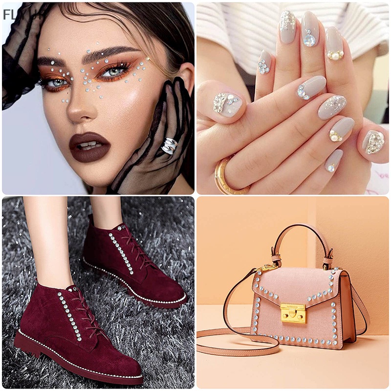 1 Tấm Sticker Đá Pha Lê AB Tự Dính Trang Trí Mặt / Tóc / Tóc / Mặt / Toàn Thân DIY