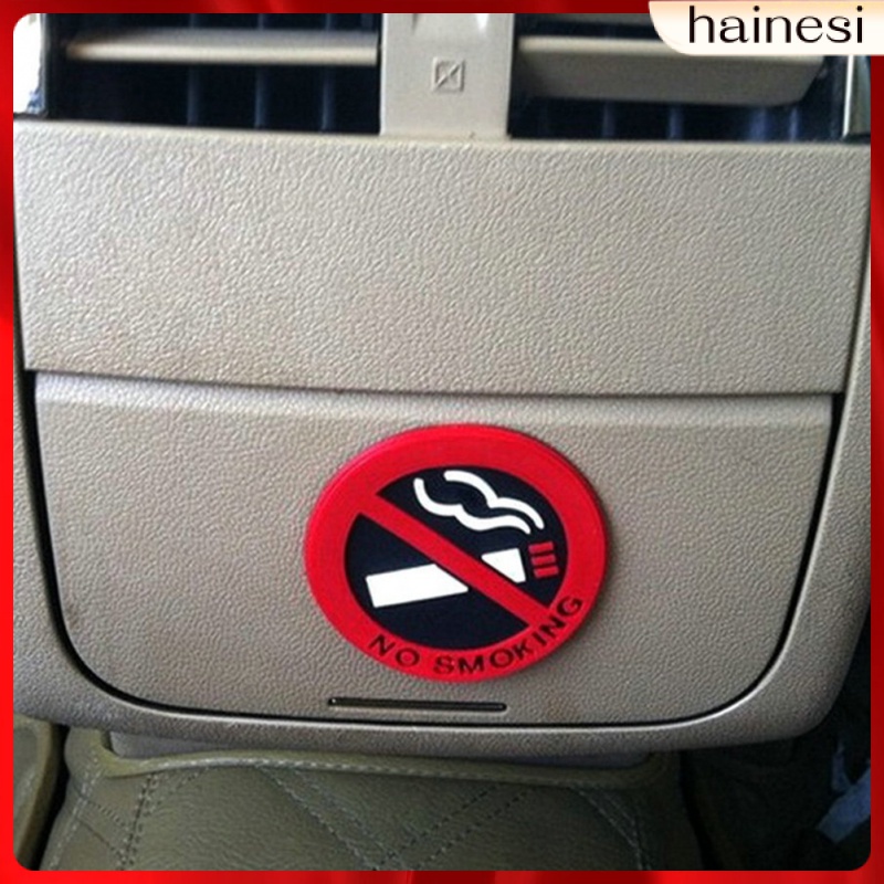 Set 10 Miếng Dán Tự Dính Bền Bỉ In Hình Biển Báo No Logo Cho Xe Hơi