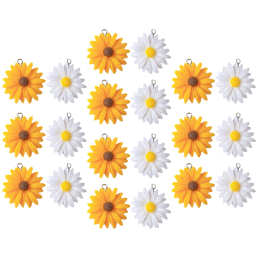 Set 20 Mặt Vòng cổ Hình Bánh Kem / Bông Hoa Bằng Nhựa Resin Charms