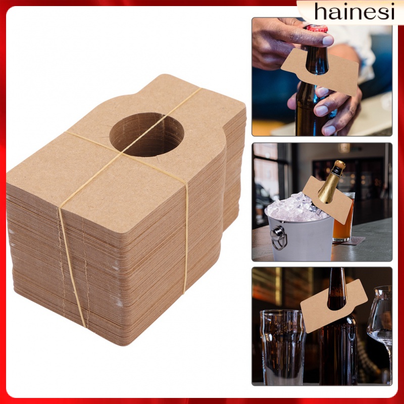 Set 100 Thẻ Giấy Kraft Treo Chai Rượu Trang Trí Giáng Sinh