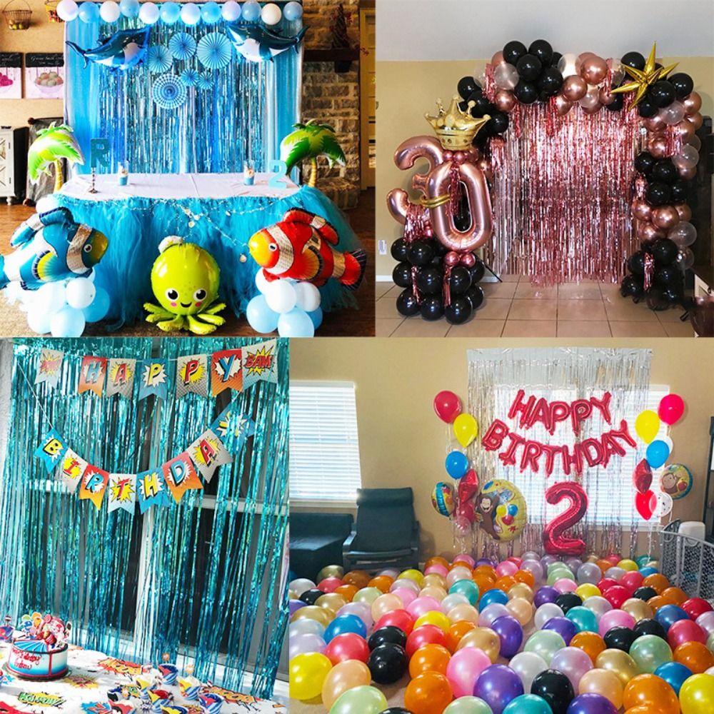 Jane Rèm Tua Rua Lụa Ánh Kim Loại Trang Trí Đám Cưới Sinh Nhật Bé