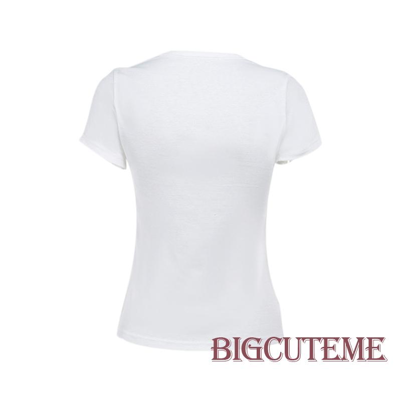 Áo Thun Tay Ngắn Cổ Thuyền In Chữ Thời Trang Dành Cho Nữ