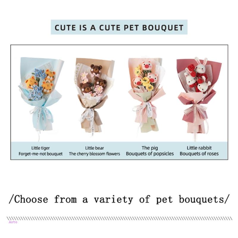 Bó Hoa Nhân Tạo Đan Len Dễ Thương Dùng Trang Trí Nhà Cửa