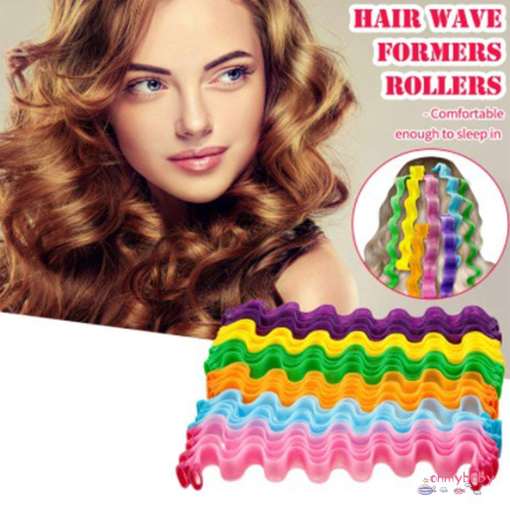 [InStock] 12 Chiếc Tự Làm Máy Uốn Tóc 30 Cm Kiểu Con Lăn Gậy Không Nhiệt Dụng Cụ Sóng Form Tạo [Z/4]