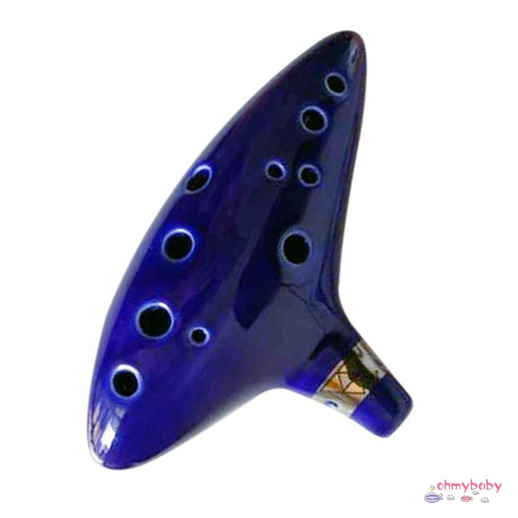 [InStock] 12 Lỗ Gốm Nhạc Cụ Ocarina Alto C Truyền Thuyết Sáo Bền Mini [Z/10]
