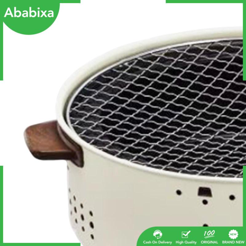 Vỉ Nướng Hình Tròn 12.2x5.5inch Tay Cầm Bằng Gỗ Chống Bỏng Siêu Bền Tiện Dụng Mang Theo Du Lịch Dã Ngoại