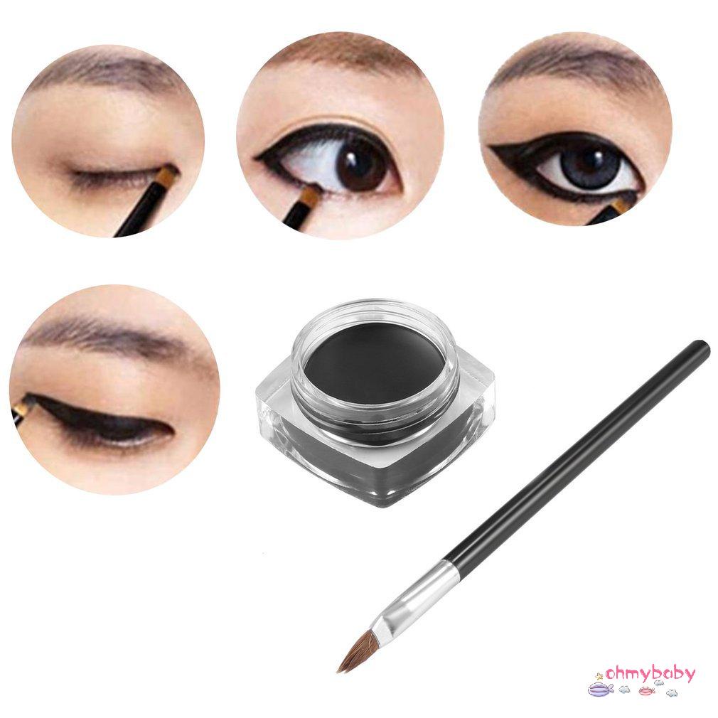 [Ready] Bút Kẻ Mắt Bộ Cọ Bền Chống Nước Màu Đen Trang Điểm Gel Phấn Dụng Cụ Cho Phụ Nữ Mỹ Phẩm [Z/12]