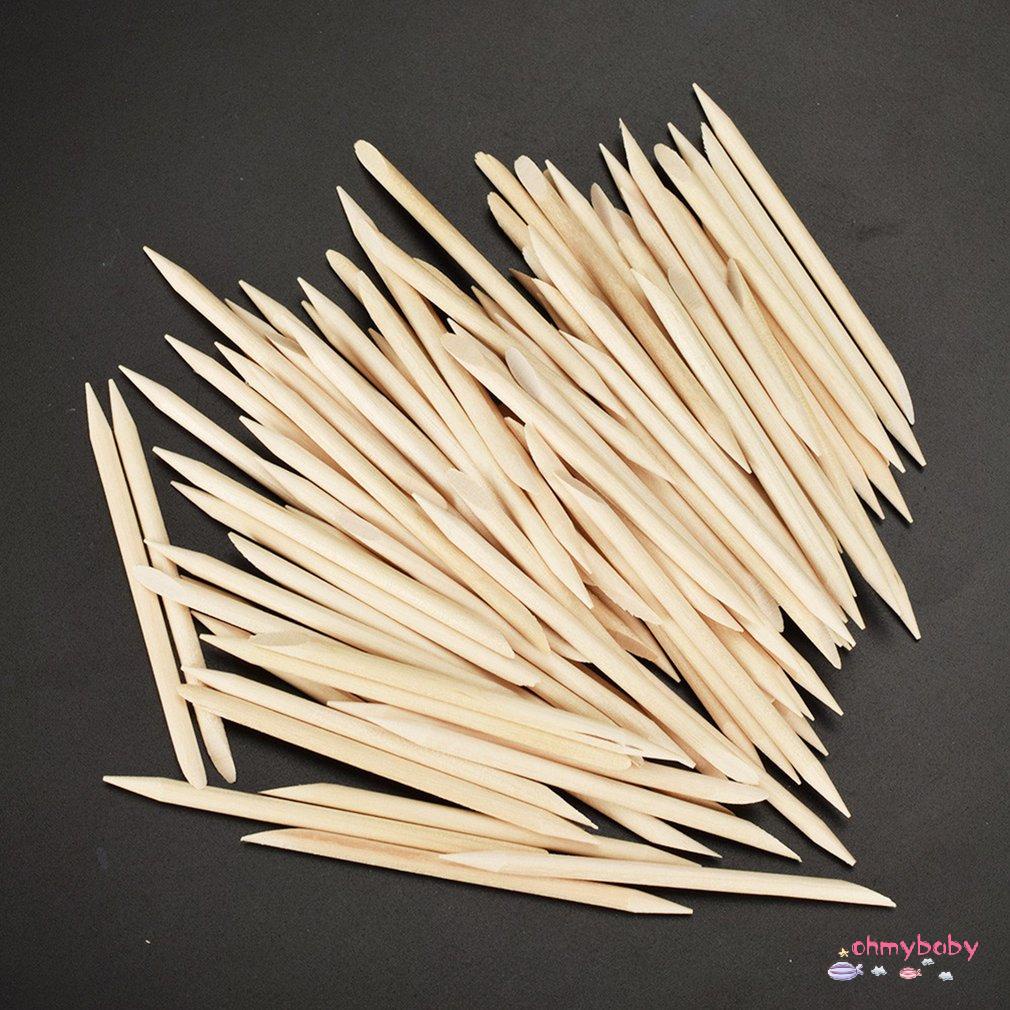 [Ready] 100 Cái Nail Beauty Design Orangeen Stick Sticks Cuticle Pusher Remover Dụng cụ làm đẹp móng tay [Z/13]