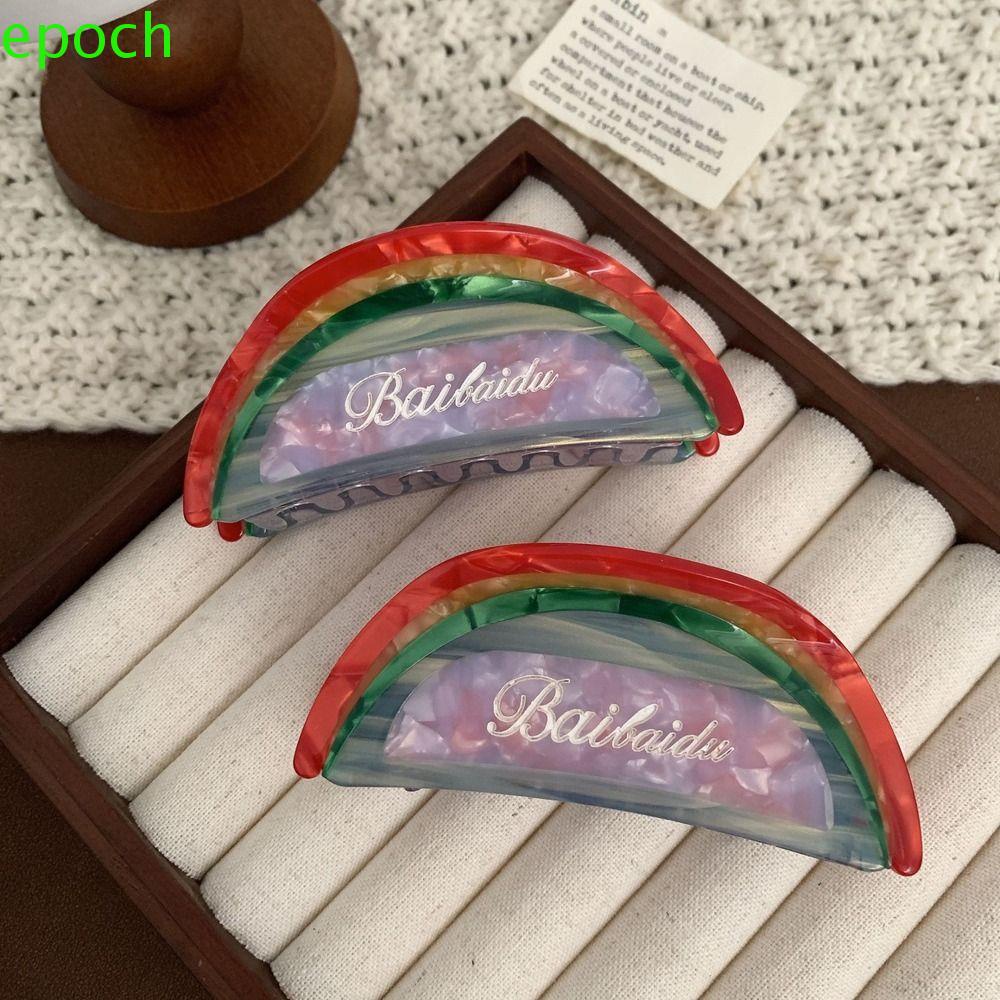Epoch Kẹp Tóc Hình Học Màu Cầu Vồng Phong Cách Vintage Hàn Quốc Cho Nữ