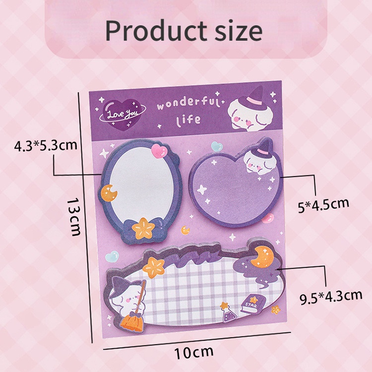 Set 60 Tờ Giấy Ghi Chú Đa Năng Họa Tiết Hoạt Hình Dễ Thương