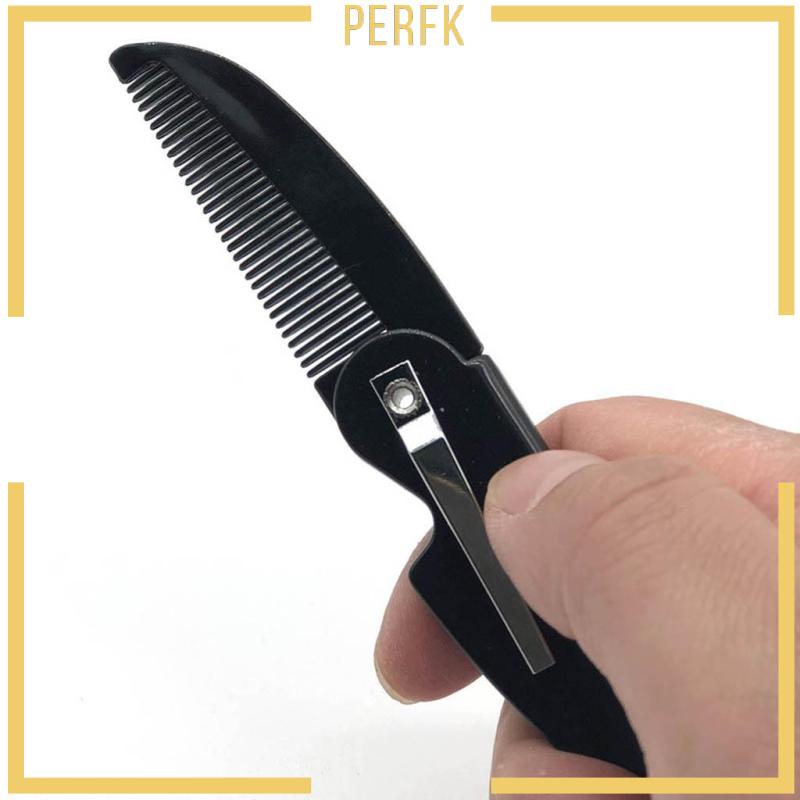 Lược Chải Râu Gấp Gọn Bỏ Túi Màu Đen Cho Nam Nữ
