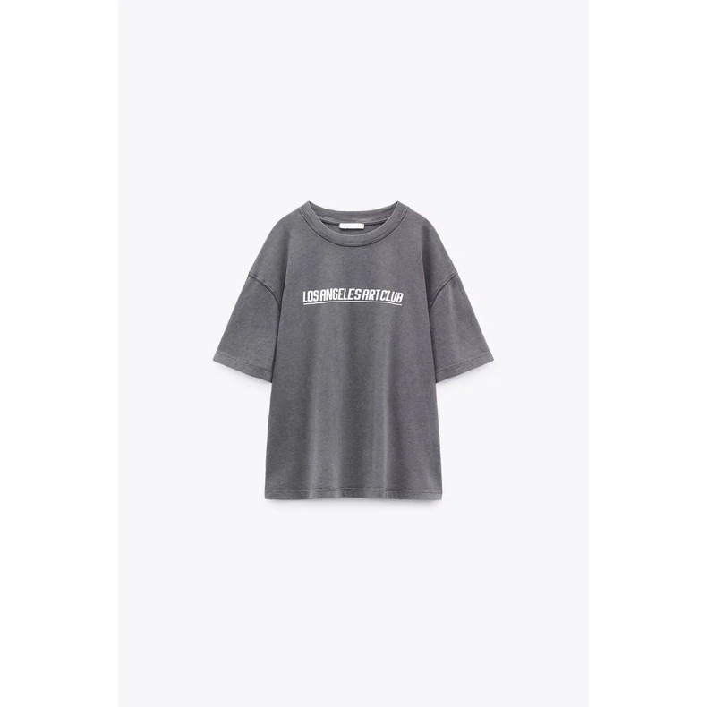 Zara Áo Thun Tay Ngắn Cổ Tròn In Họa Tiết vintage Thời Trang Mùa Hè 5643307