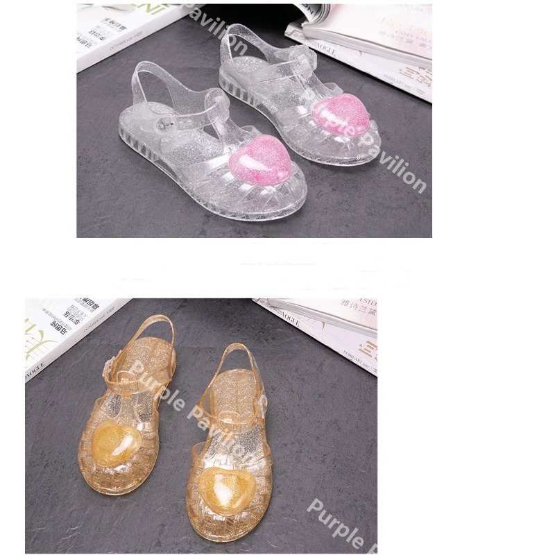 ✿Hàng Có Sẵn! Hộp Đựng Tai Nghe✿ Xăng đan Công Chúa Đế Mềm Khoét Lỗ Trái Tim Có Đèn LED Phát Sáng Cho Bé Gái