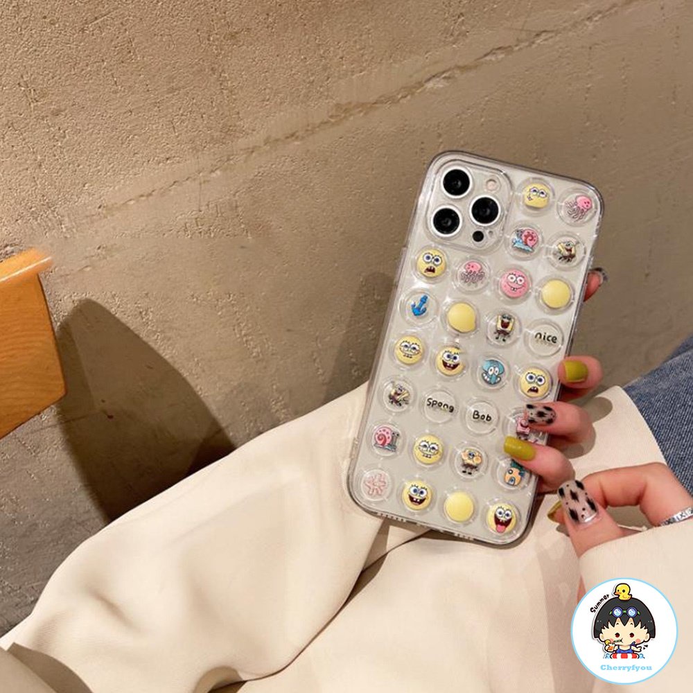 Ốp Điện Thoại TPU Mềm Trong Suốt Chống Sốc Chống Bụi In Họa Tiết Hoạt Hình 3D Cho Iphone 14 11 12 13 Pro Max