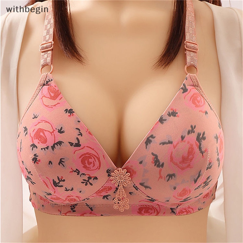 Áo Ngực Không Gọng Nâng Ngực Plus Size Họa Tiết Hoa Cho Nữ