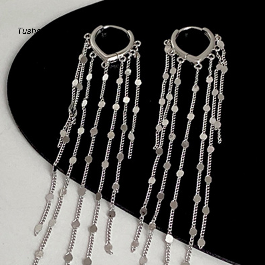 1 Khuyên Tai Tua Rua Đính Kim Sa Lấp Lánh Phong Cách Hàn Quốc