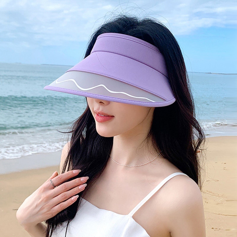 Nón Rộng Vành Hở Chóp Chống Tia UV Thoáng Khí Thời Trang Đi Biển Mùa Hè Cho Nữ