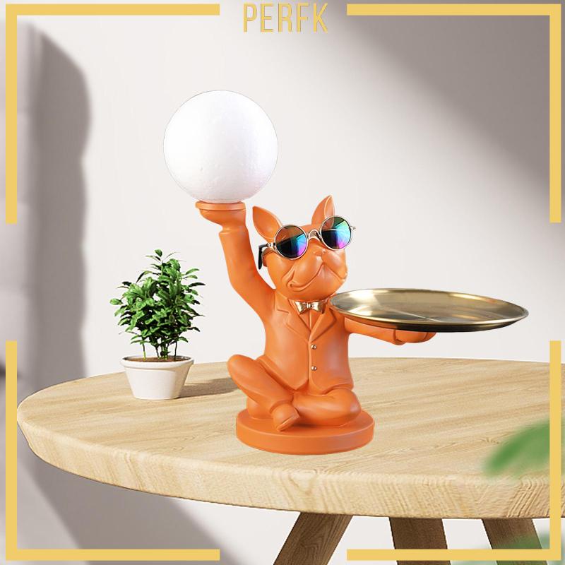 Mô Hình Tượng Chó Có Đèn Ngủ Kèm Khay Để Bàn Trang Trí Lễ Hội