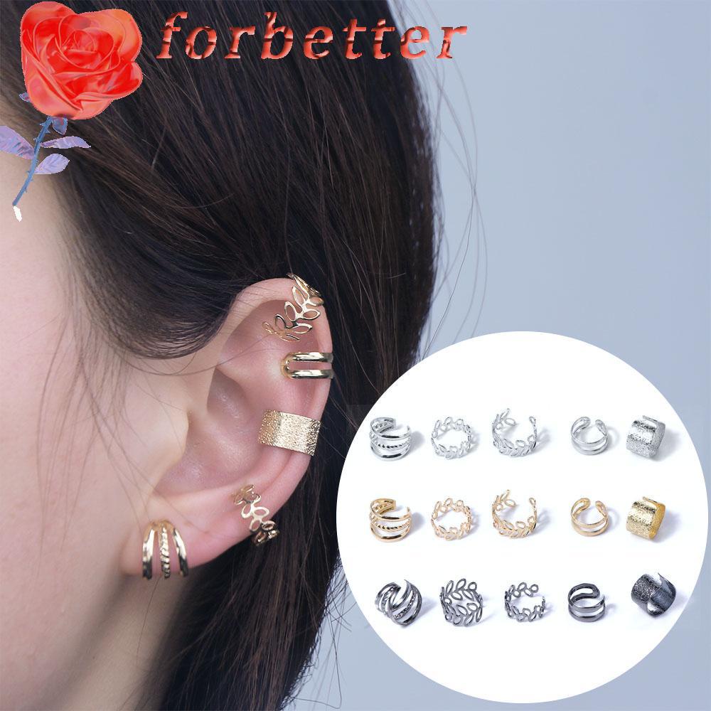 Bộ 5 Bông Tai Nhiều Lớp Hình Chữ C Không Cần Xỏ Lỗ Phong Cách Hàn Quốc Thời Trang Dành Cho Nữ