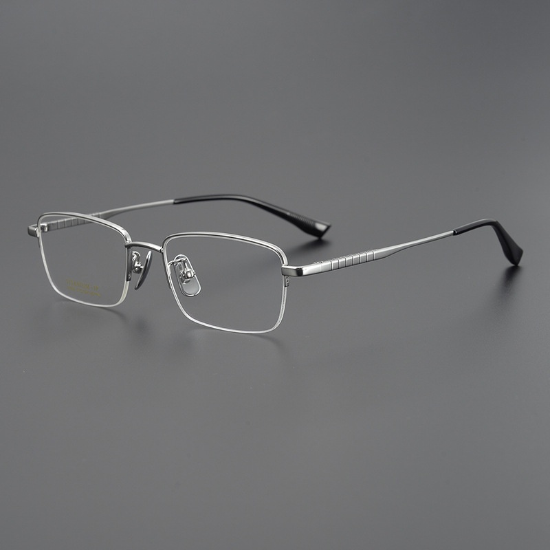 Mắt Kính Nửa Gọng Titan Nguyên Chất 51 Size 2023 39 Phong Cách Cho Nam