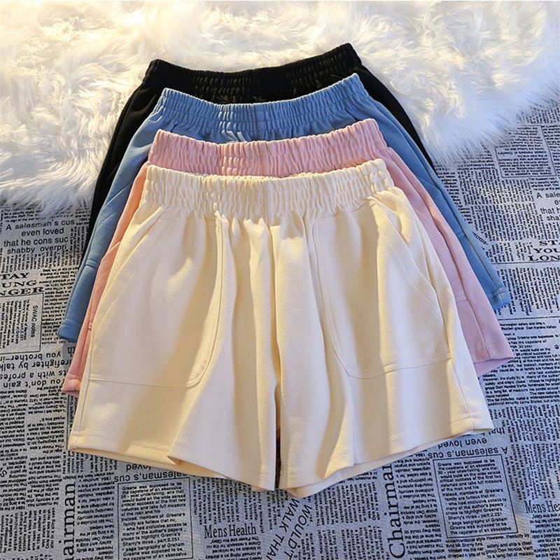 Quần Short Ống Rộng Lưng Cao Phong Cách Hong Kong Thời Trang Mùa Hè Cho Nữ