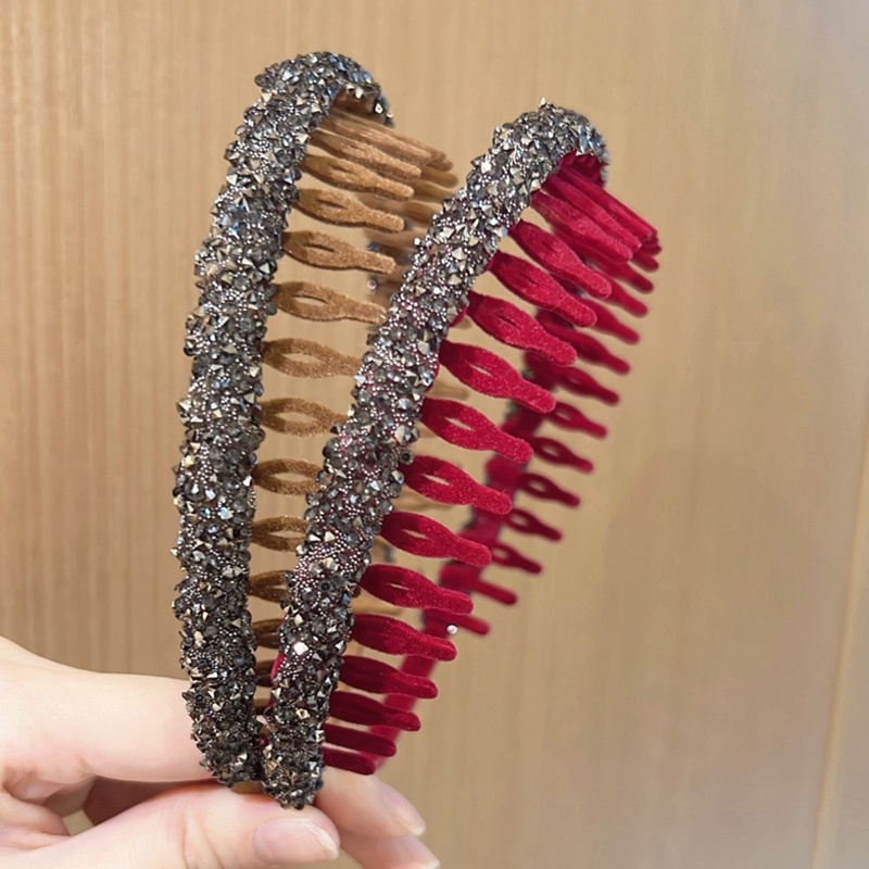 Băng Đô Nhung Đính Kim Cương Giả Kiểu Hàn Quốc Tiện Dụng Rửa Mặt