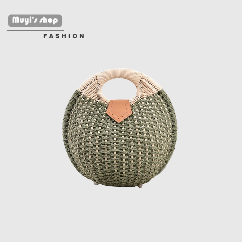 Túi Xách Đan Lát Kiểu Dáng Dễ Thương Phong Cách Hàn Quốc Cho Nữ