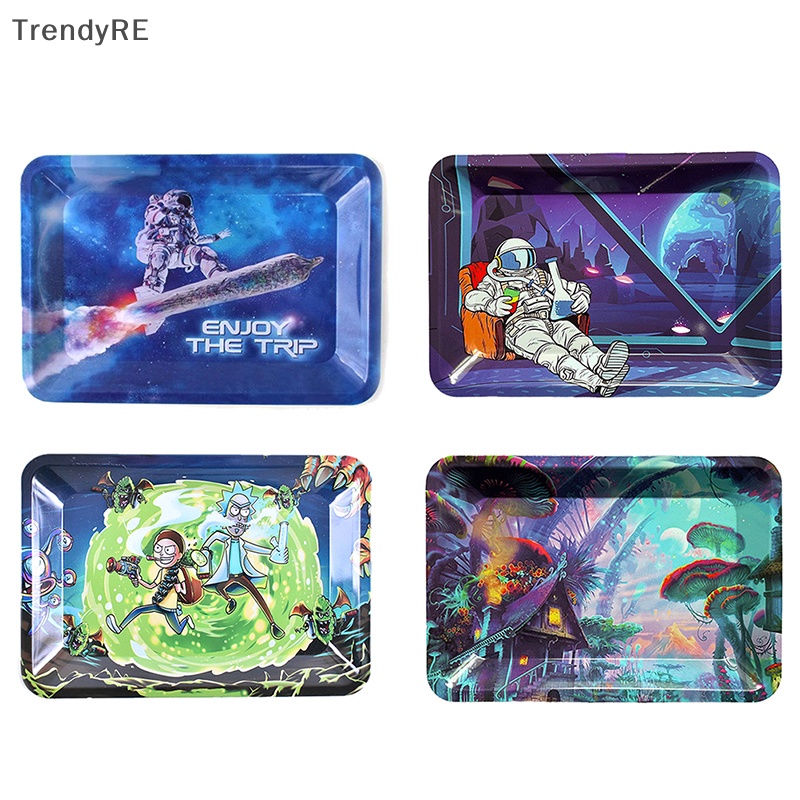 Khay Mạ Thiếc 180 * 125MM Đựng Hoa Khô / Thảo Dược Có Họa Tiết Vui Nhộn