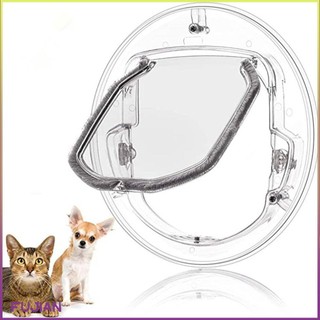 Pet Door With Lock For Cat Puppy Dog Transparent Round Screen Window Sliding Glass