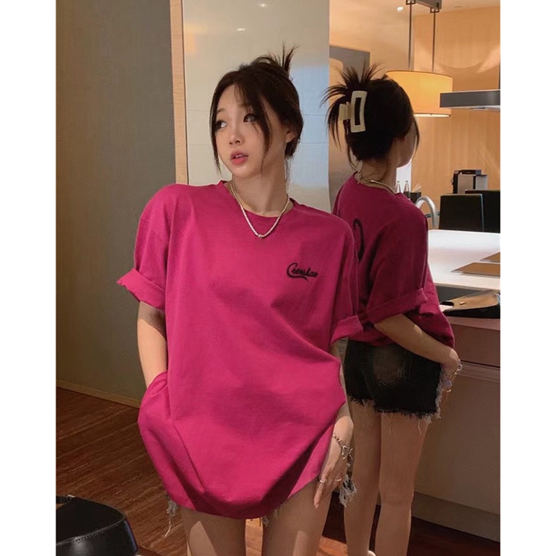 Áo Thun 100% Cotton Tay Ngắn In Hình Phong Cách Hàn Quốc Mới