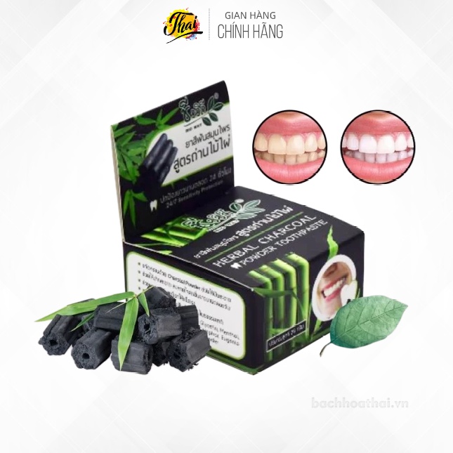 Hũ bột than tre tẩy trắng răng BIO WAY Berbal Charcoal Thái Lan