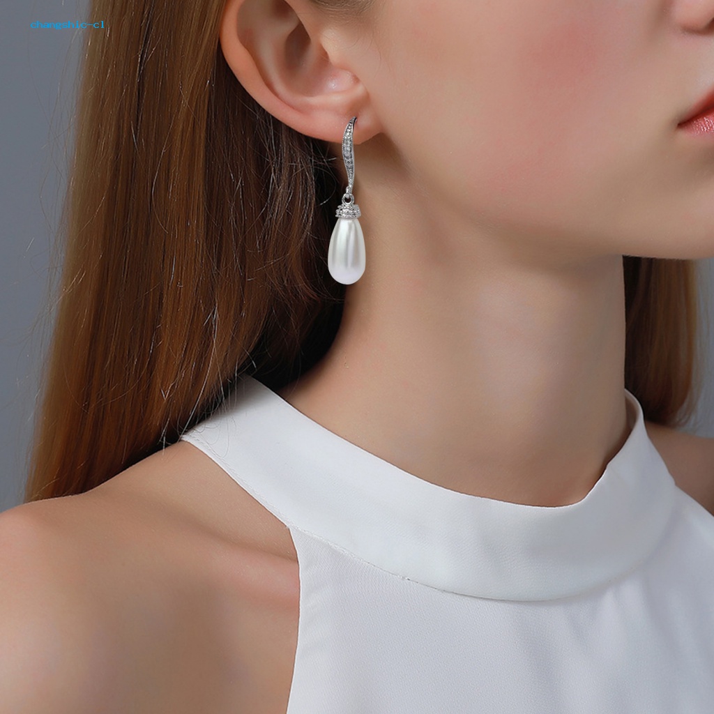 1 Cặp Bông Tai Ngọc Trai Giả Hình Giọt Nước Cho Nữ