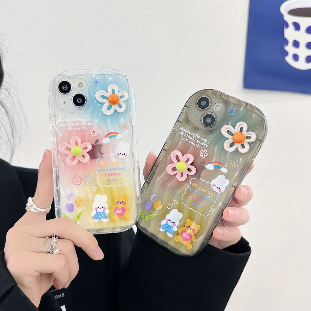 Ốp Điện Thoại TPU Dẻo Trong Suốt Họa Tiết Hoa Nhỏ Xinh Chống Sốc Cho iPhone 13 12 11 Pro Max 14 Plus