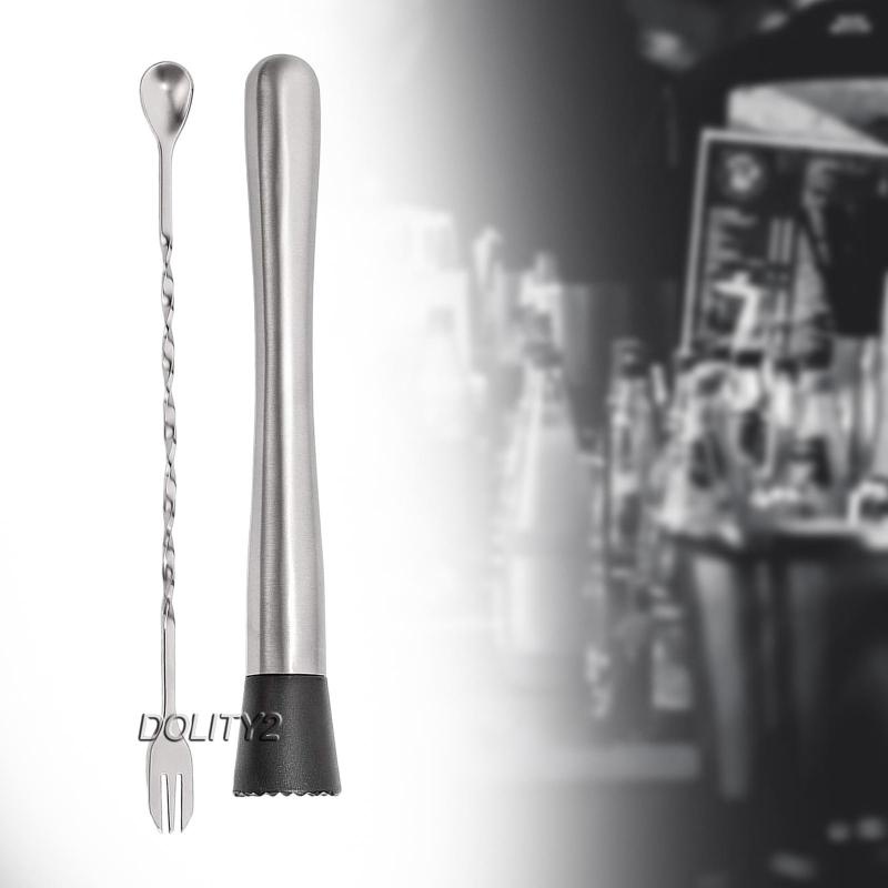 [Dolity2] 2 Muỗng Khuấy Cocktail Dài Cho Cocktail Trái Cây