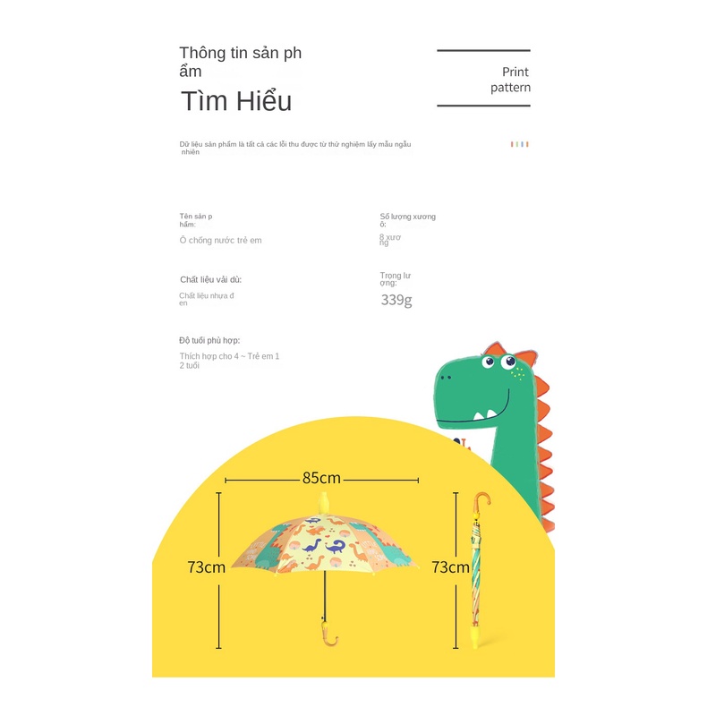 Dù Che Nắng Tự Động Họa Tiết Hoạt Hình Xinh Xắn Dành Cho Bé