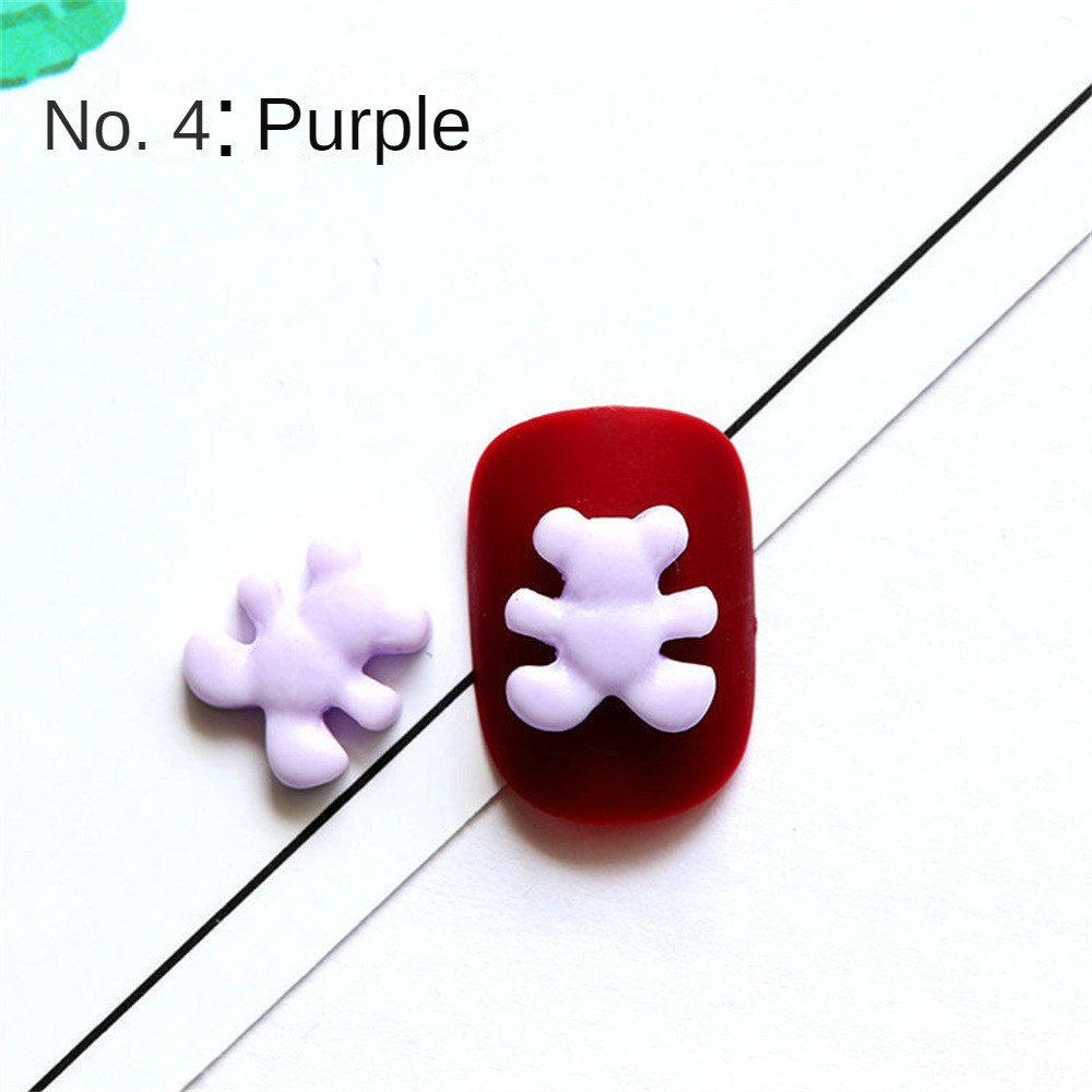 Phụ Kiện Trang Trí Móng Tay Nghệ Thuật DIY Hình Gấu Hoạt Hình Ba Chiều Bằng Nhựa Resin Phong Cách Nhật Bản