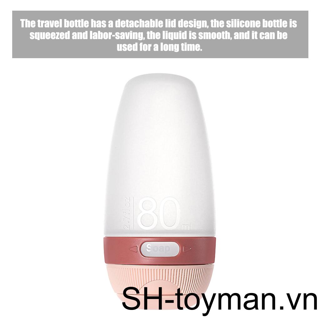 Chai Nhựa Silicone Rỗng 50ml Màu Hồng Có Nắp Đậy Dùng Đựng Mỹ Phẩm Khi Đi Du Lịch
