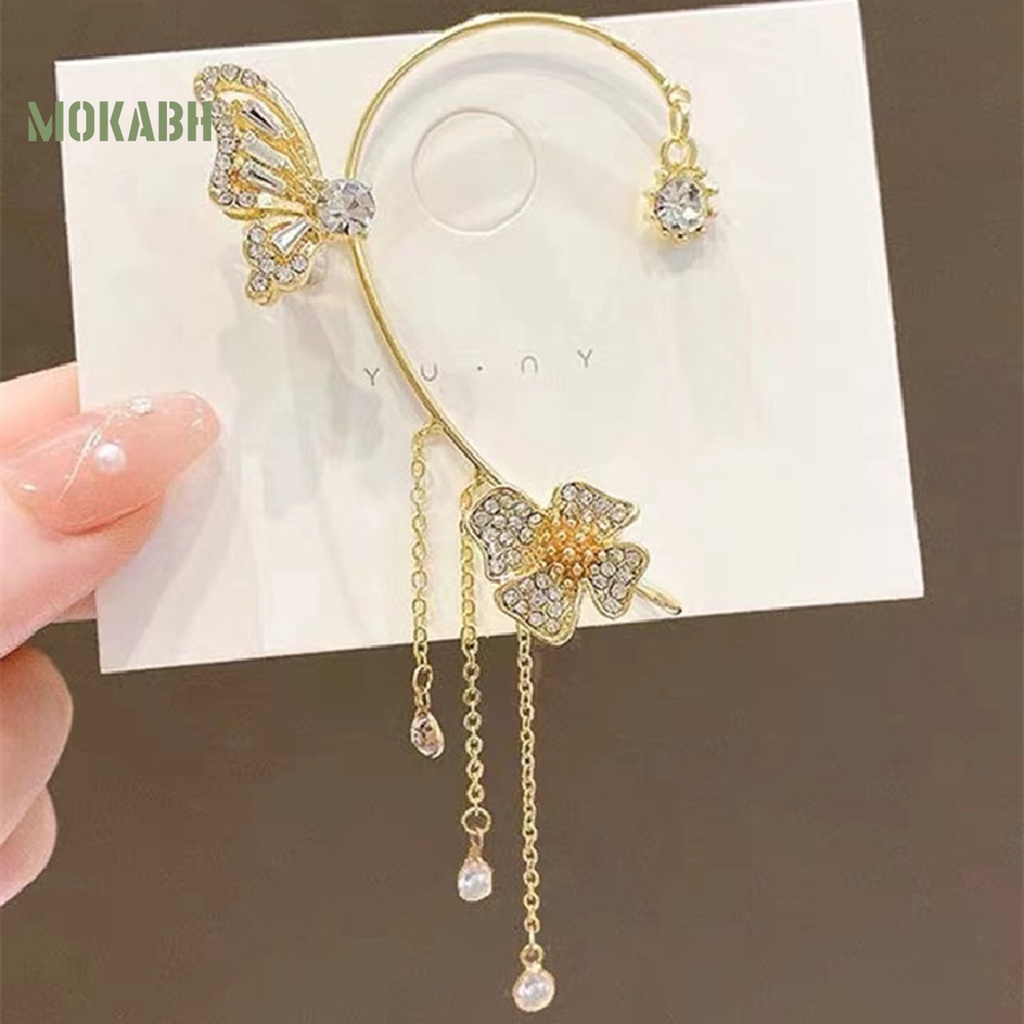 1 Khuyên Đeo Vành Tai Không Cần Xỏ Lỗ Hình Học Đính Đá Zircon Sang Trọng