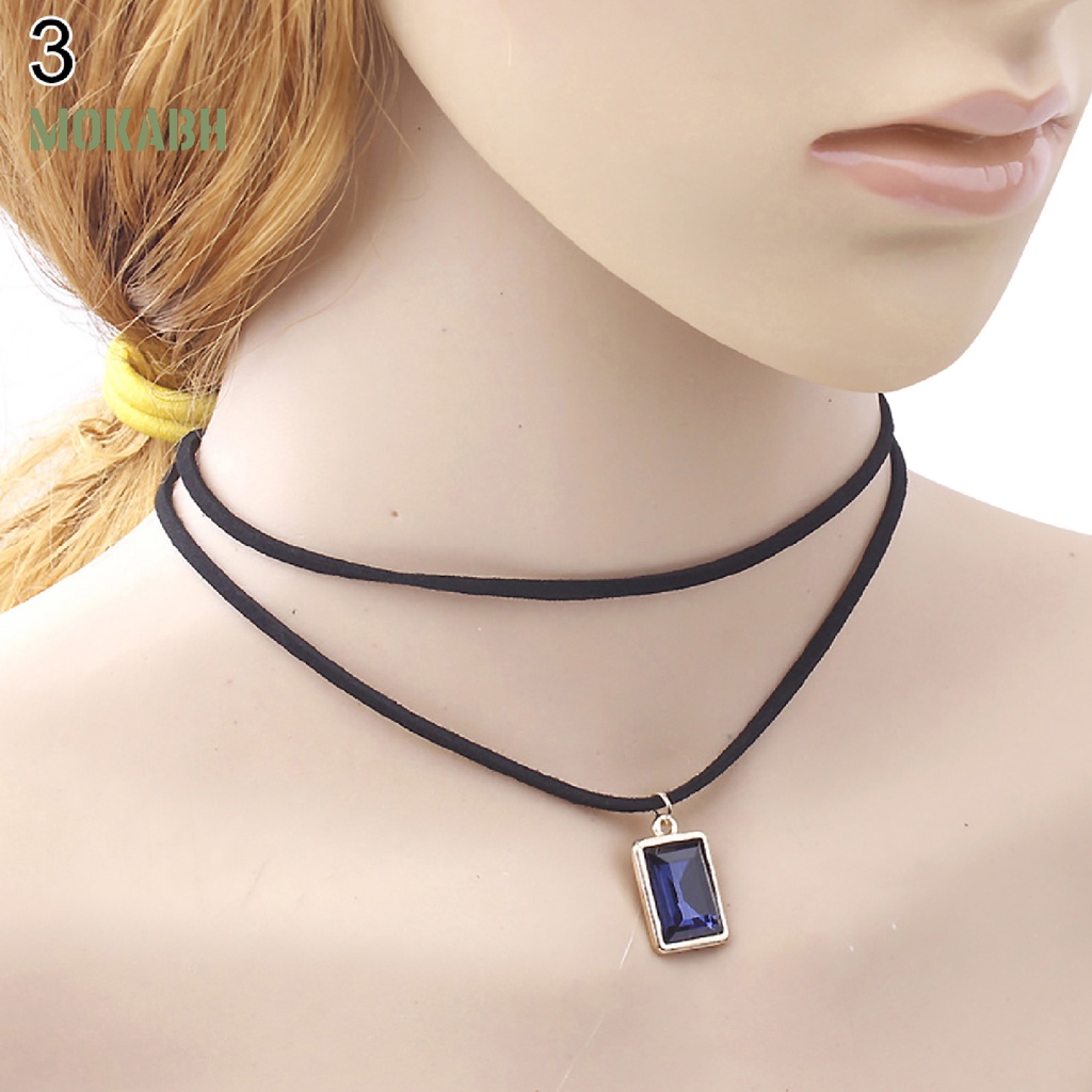 Vòng Cổ Choker Dây Nhung Đen Hai Lớp Thời Trang Dự Tiệc