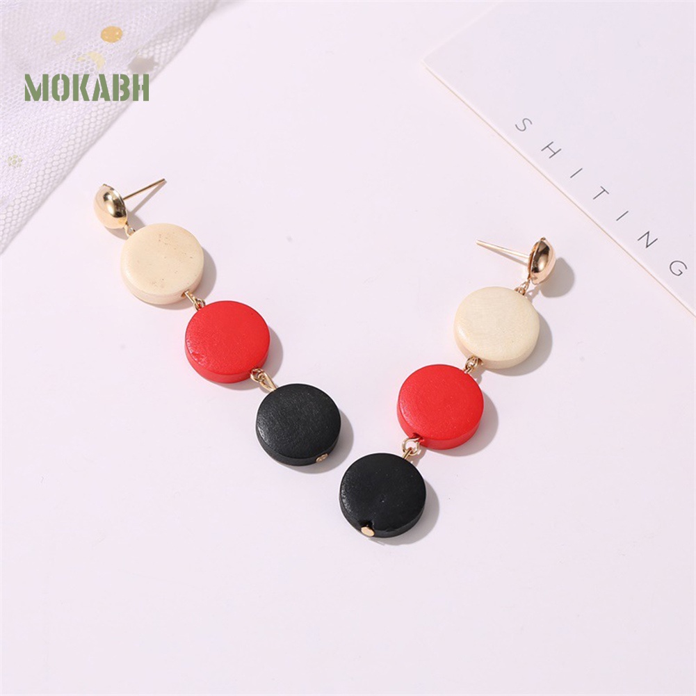 Bông Tai Hình Tròn Bằng Gỗ Thời Trang Dành Cho Nữ