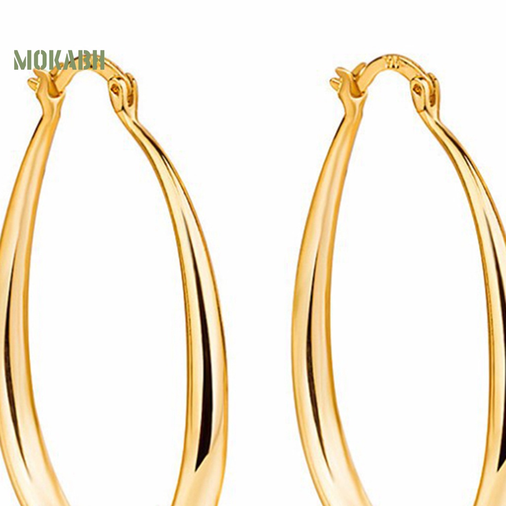 1 Đôi Bông Tai Hợp Kim Hình Oval Đơn Giản Dành Cho Nữ