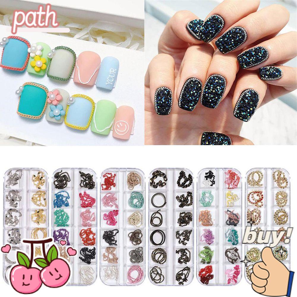 Hộp Đựng Phụ Kiện Trang Trí Móng Tay 12 Ngăn 3D Bằng Kim Loại