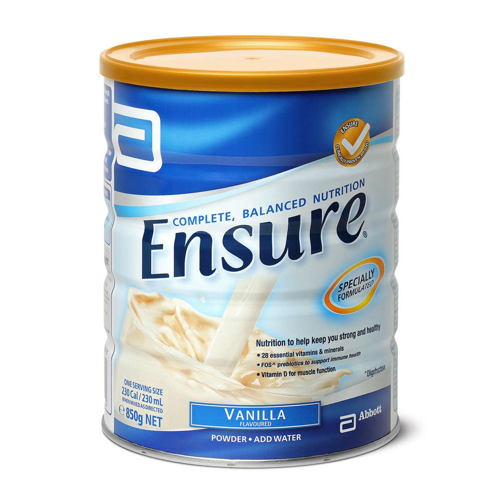 Sữa bột hương Vani Ensure Vanilla Powder 850g của Úc
