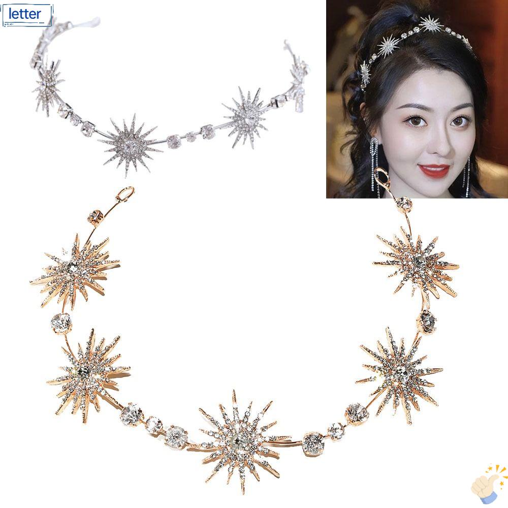 Vương Miện Đội Đầu Cô Dâu Hình Ngôi Sao|Băng Đô Cài Tóc