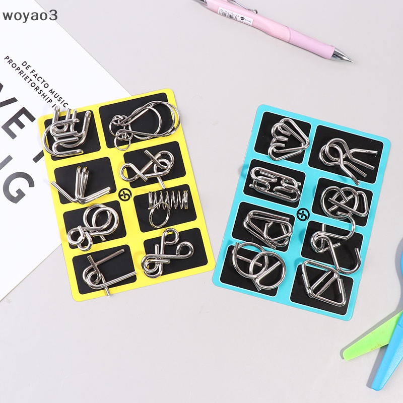 Set 8 Đồ Chơi Lắp Ráp IQ woyao3 Bằng Kim Loại Cho Người Lớn Và Trẻ Em