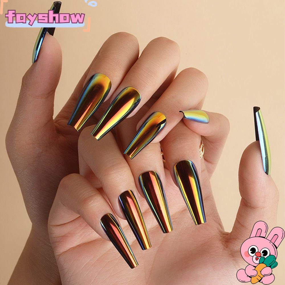 Set 24 Móng Tay Giả Dáng Chữ T Che Phủ Toàn Diện Tiện Dụng