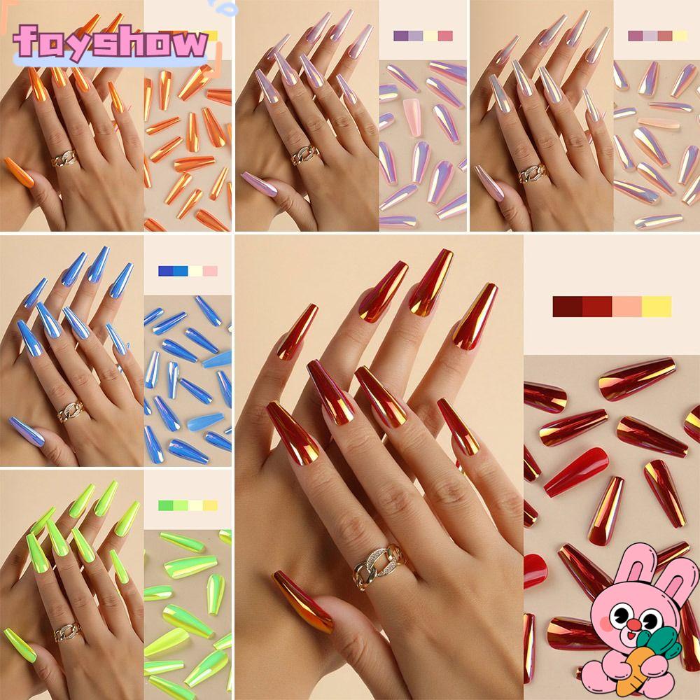 Móng Tay Giả Dạng Nhấn Phủ Toàn Diện Phong Cách Pháp
