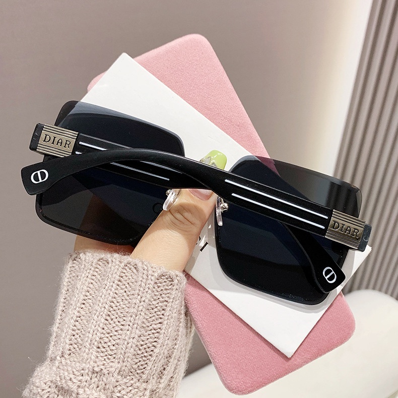 Kính Mát Gọng Vuông Lớn Không Viền Chống Tia UV Bảo Vệ Mắt Thời Trang Cho Nữ