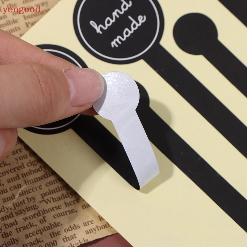 Set 100 Nhãn Dán Dài Bằng Giấy Kraft Trang Trí Túi Bánh Thủ Công